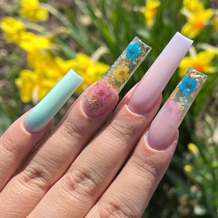 acrylic glass summer nails