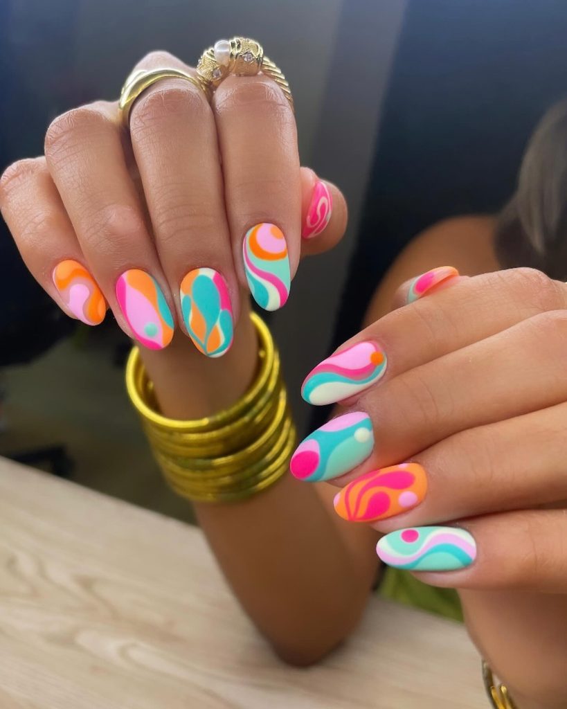 summer arcrilic nails
