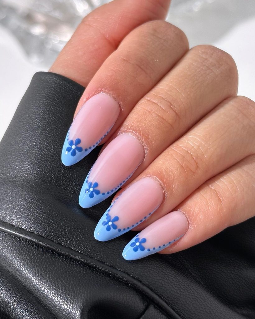 blue flower nail