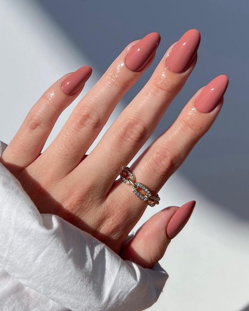 brown solid nails