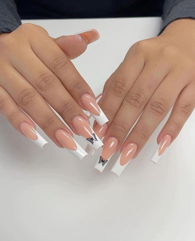 butterfly acrylic nails