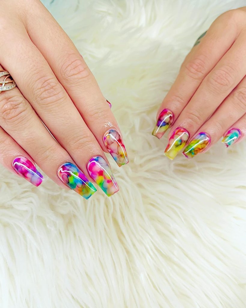 colorful coffin nails