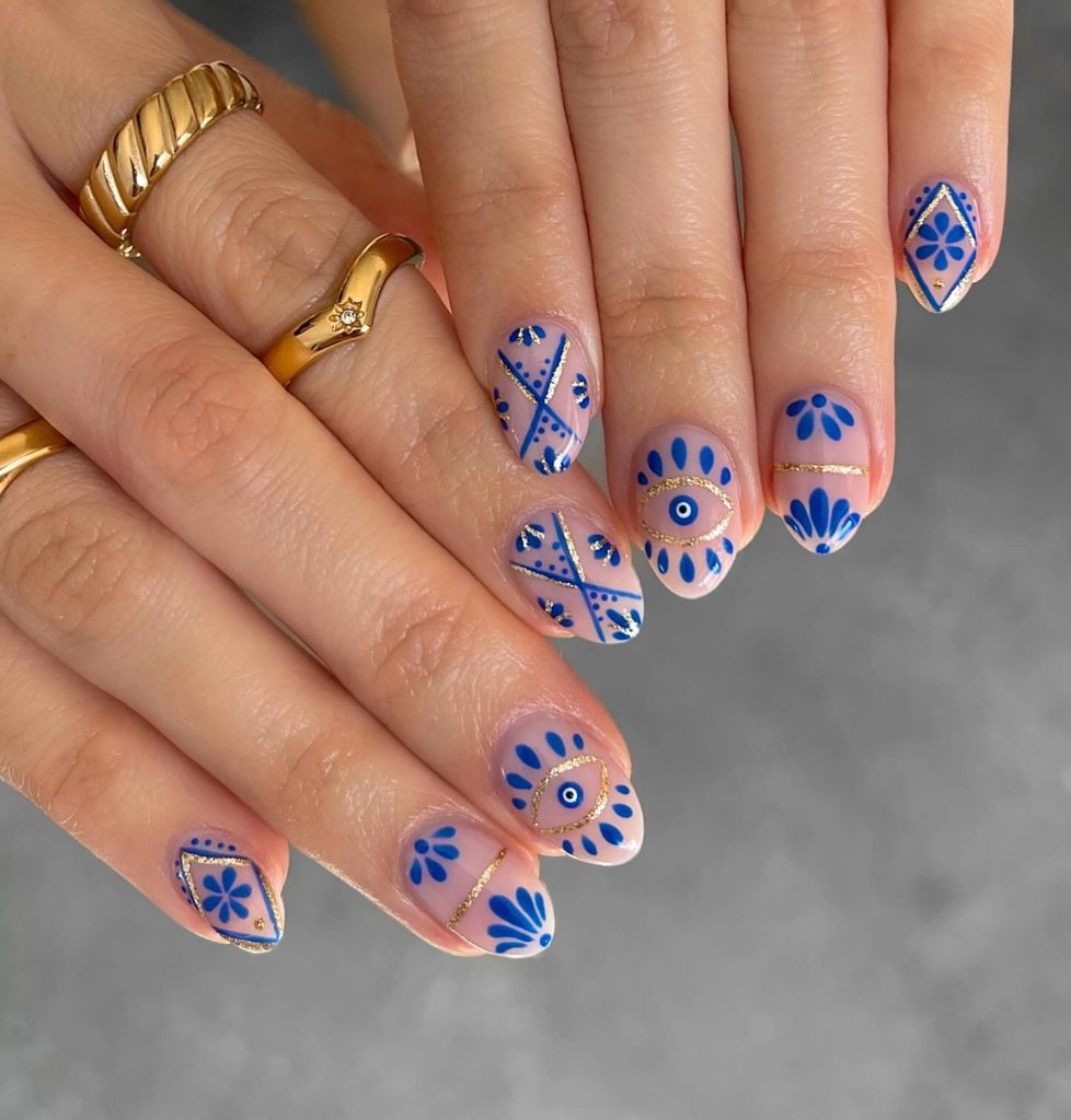 evil eye summer nails