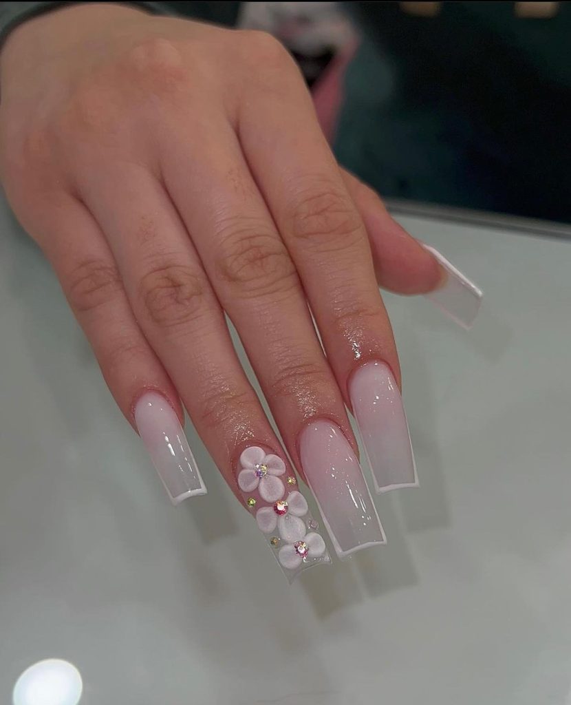 flower acrylic nails