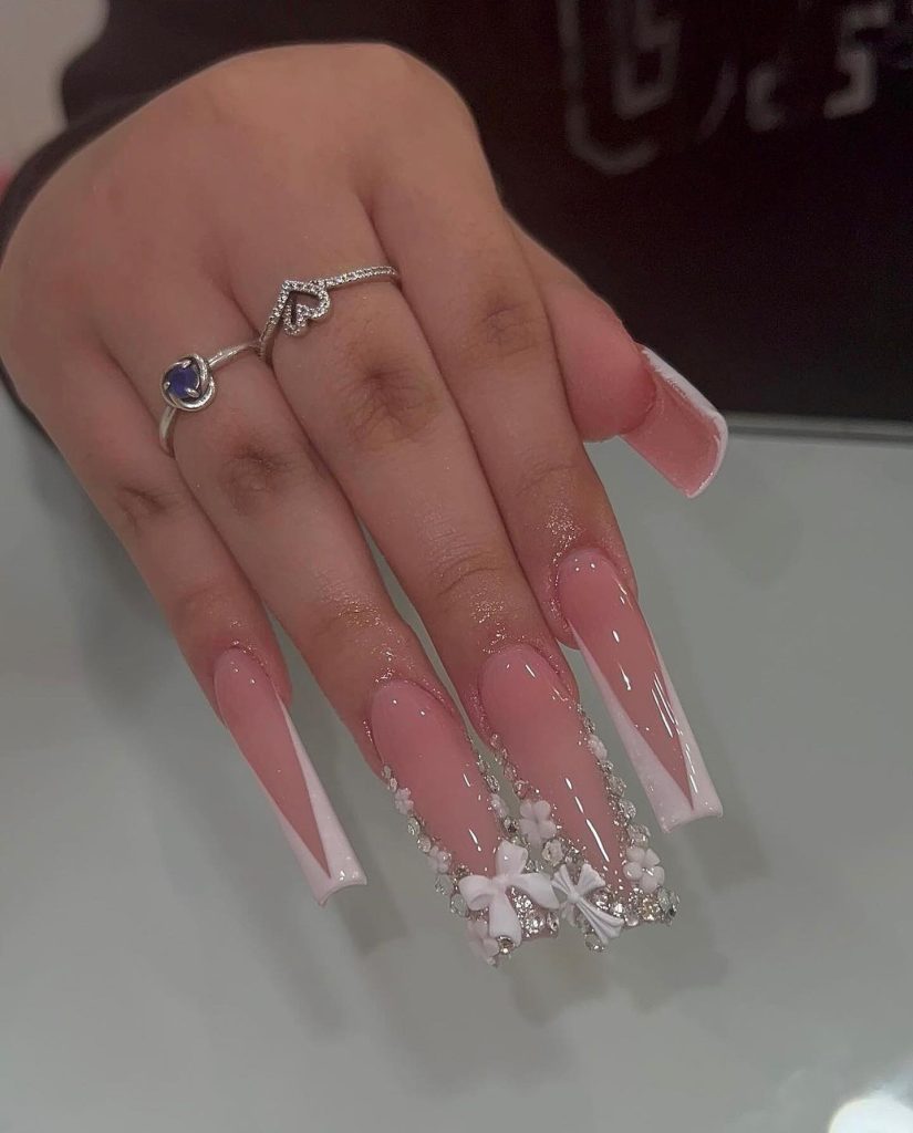 glitter acrylic nails