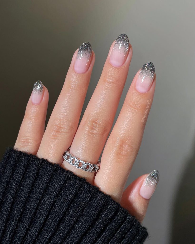 glittery frenchtip nails