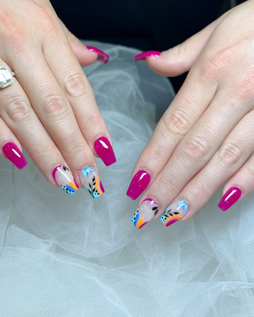 handpaint coffin nails