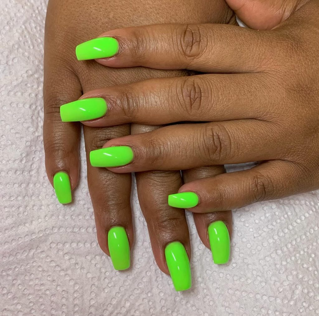 lime green nail color for dark skin