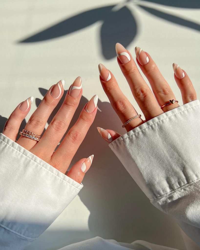 marshmallow swirl nails