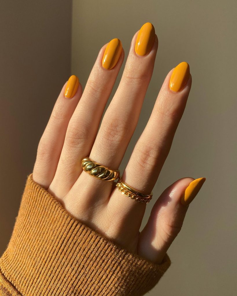 mustard solid nails