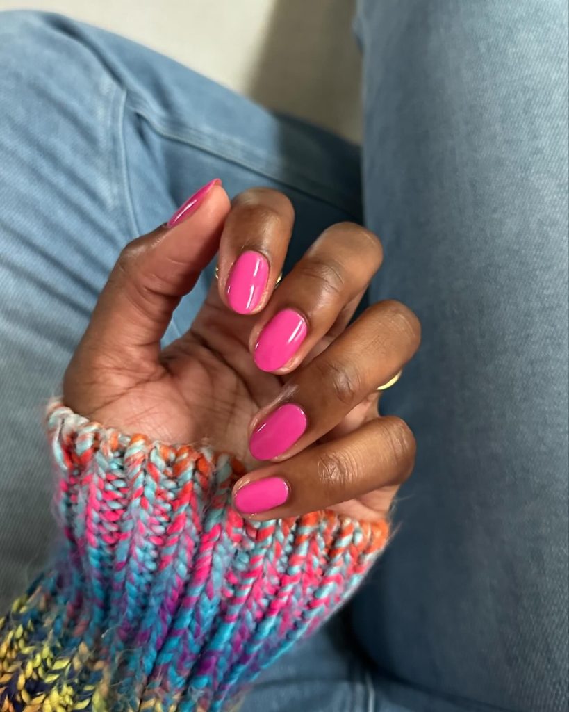 pink nails for dark skin