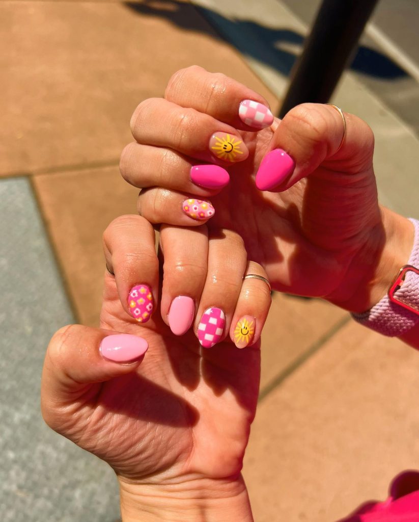 pink summer nails