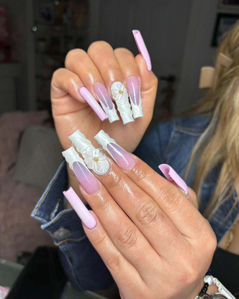 purple coffin nails