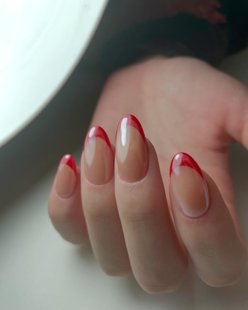red frenchtip nails