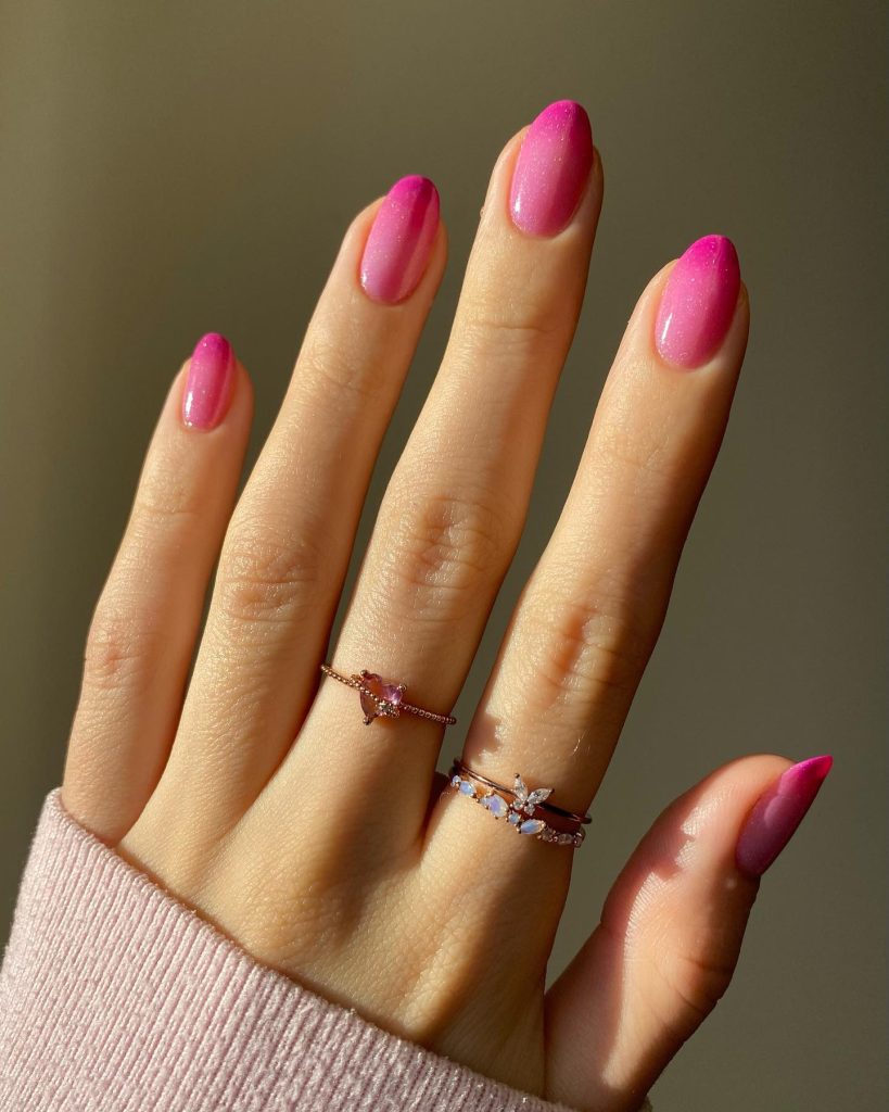 rose color solid nails