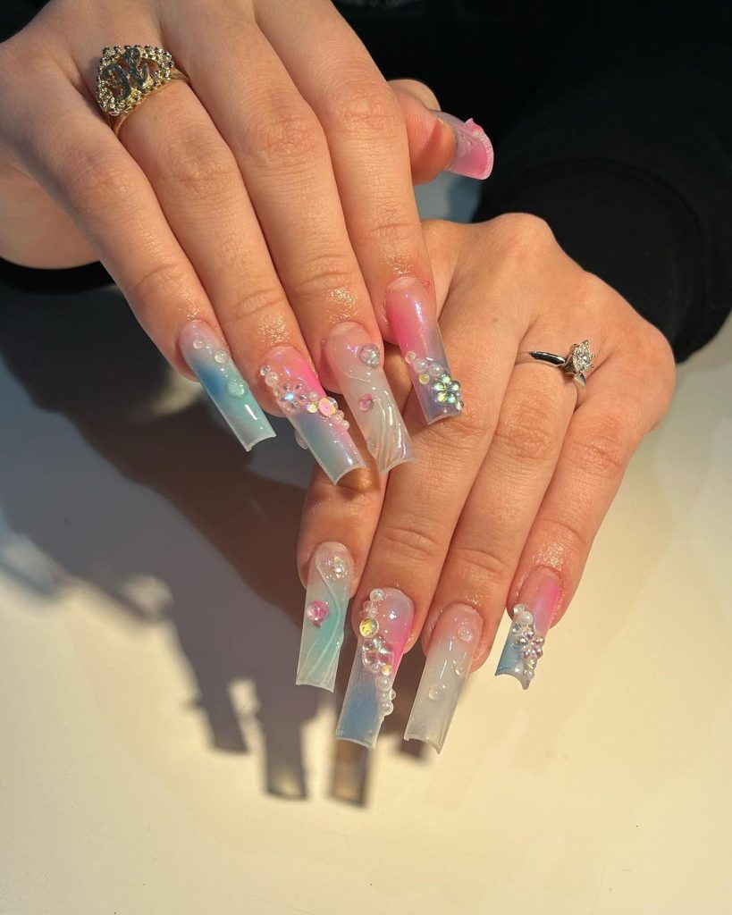 stones acrylic nails