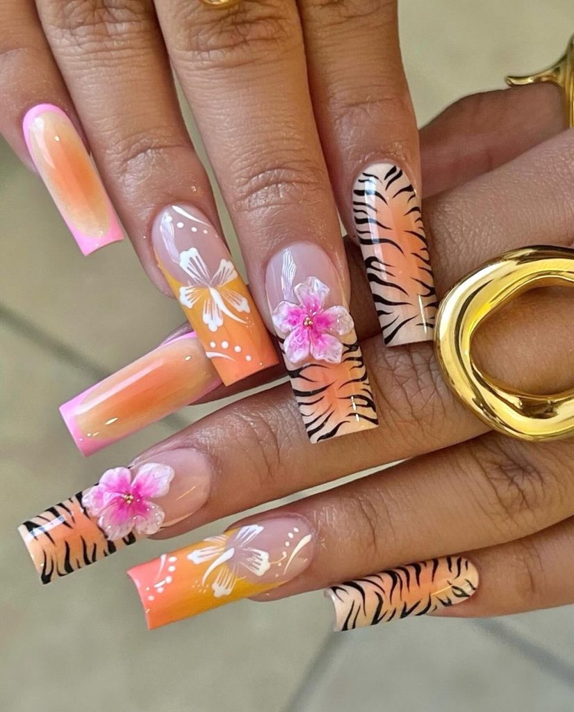 tigerprint coffin nails