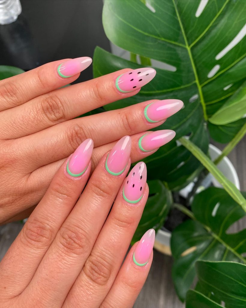 watermelon summer nails