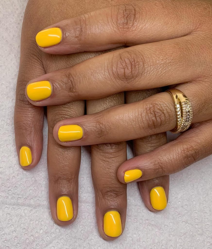 yellow nail color for dark skin