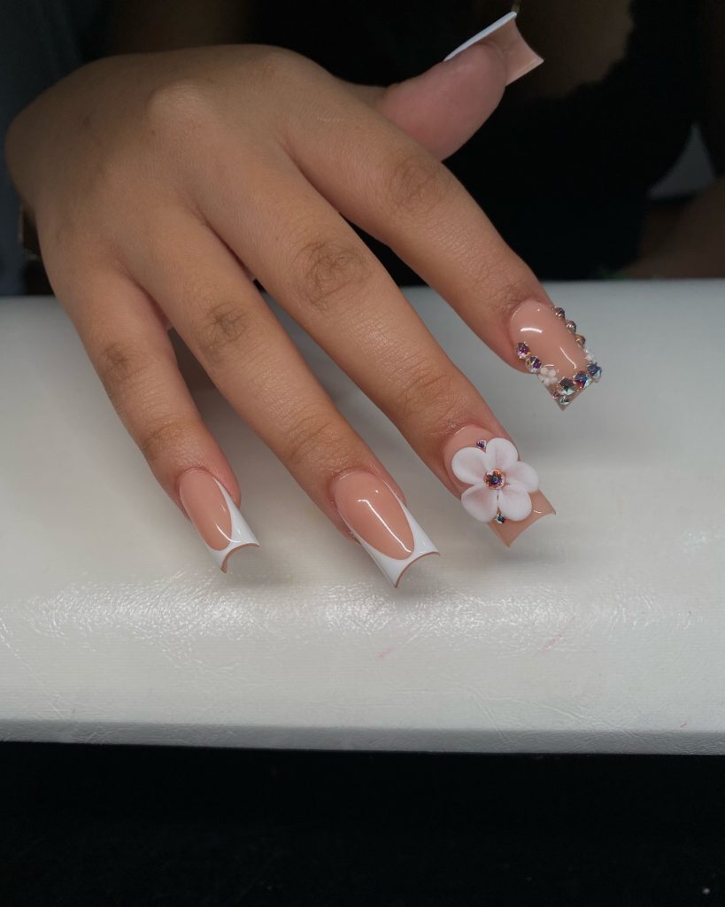 beautiful white nails