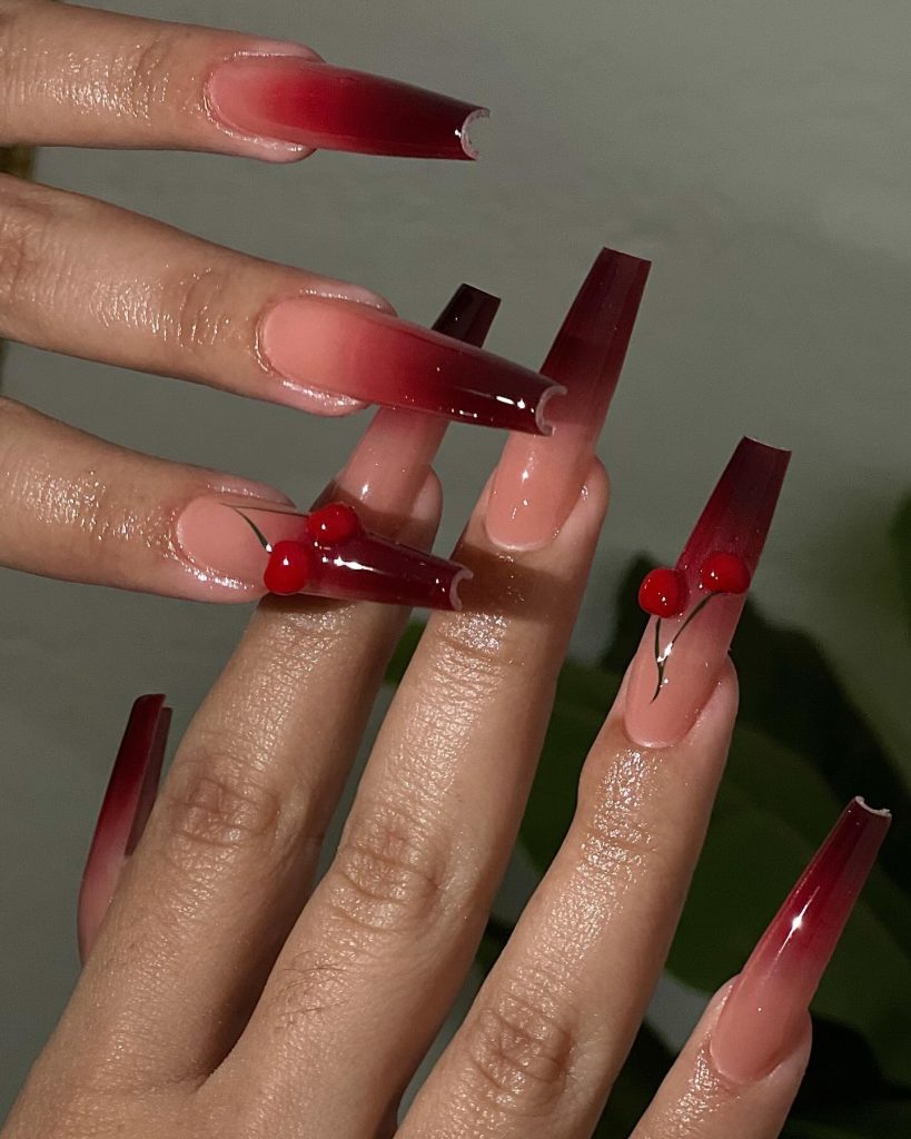 berry gel nails