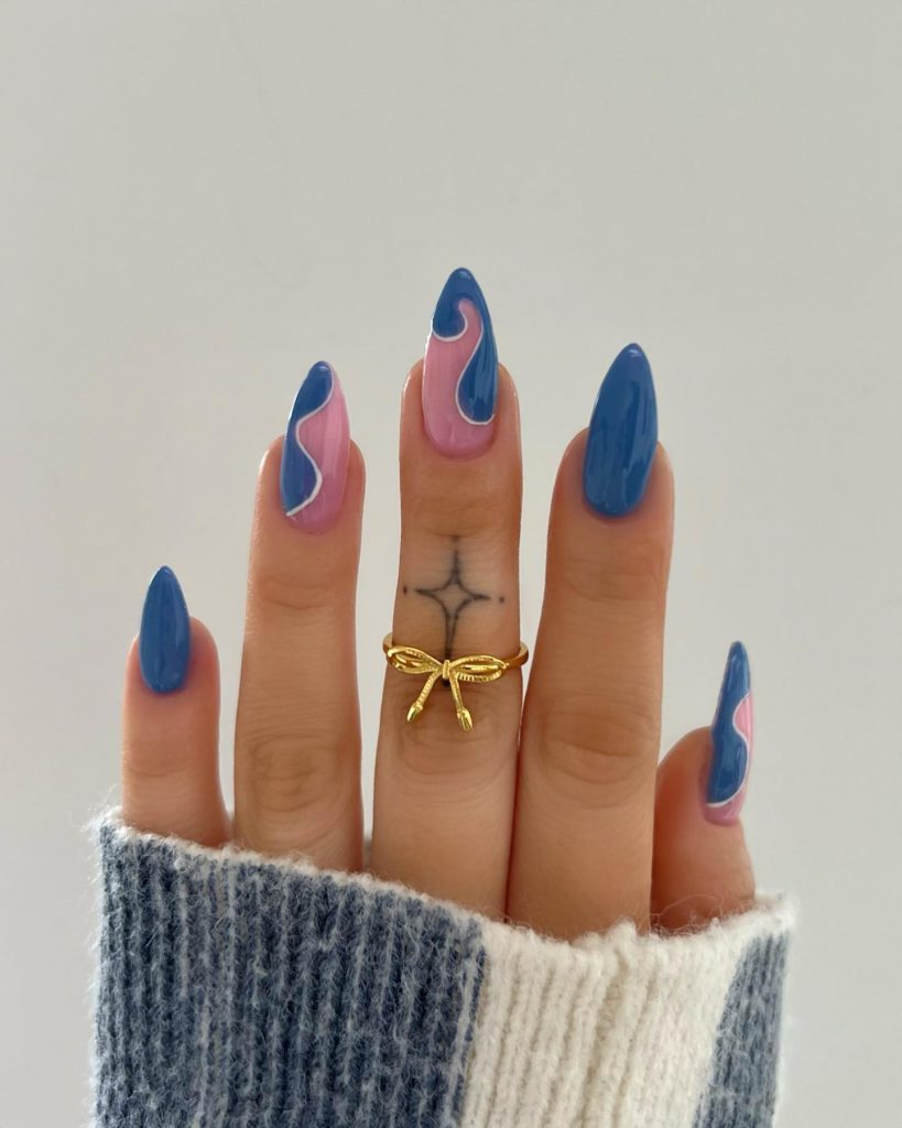 blue gel nails