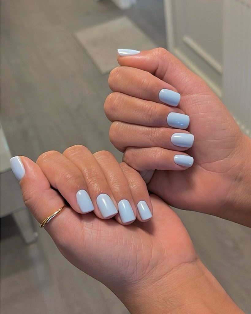 blue natural nails