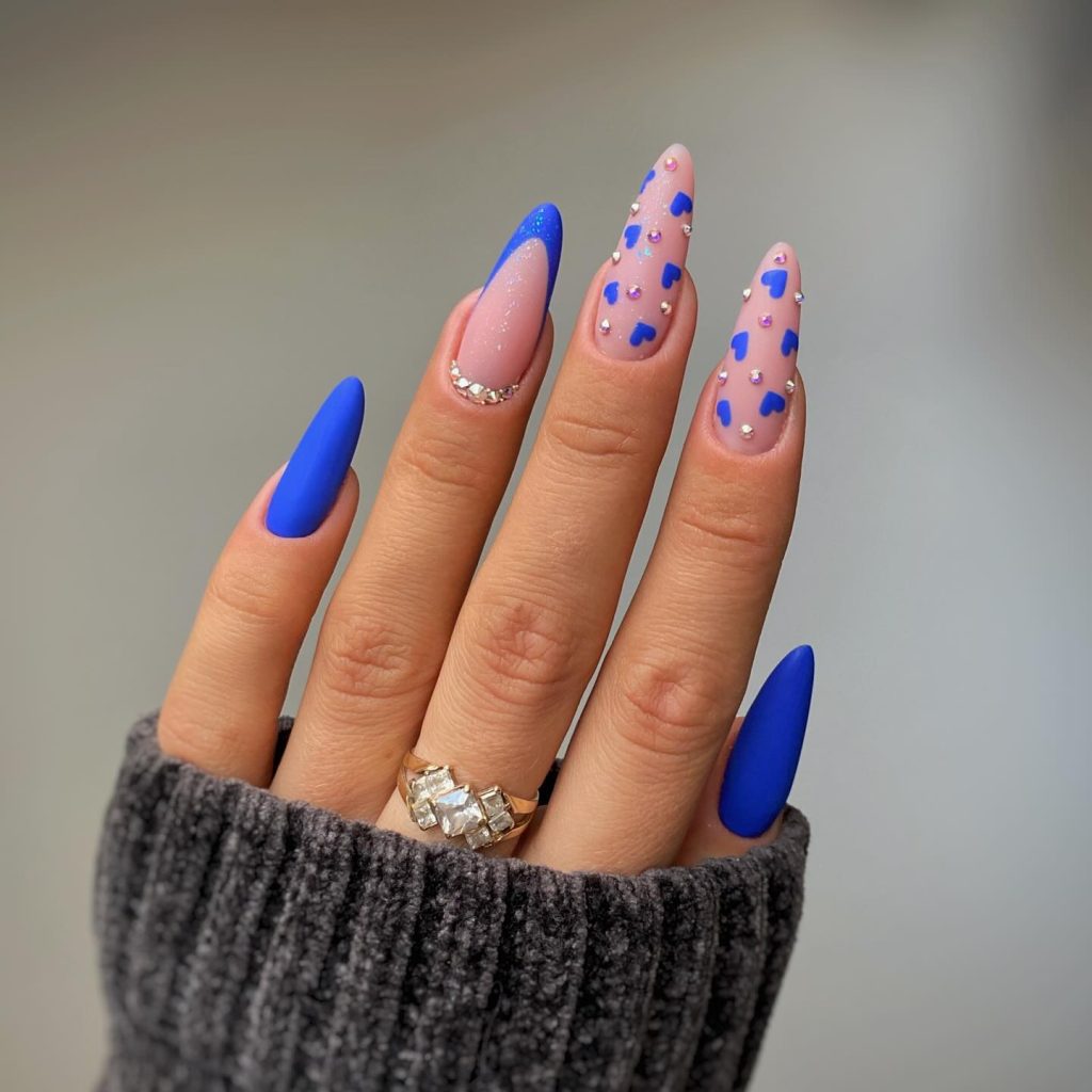 blue unique nails