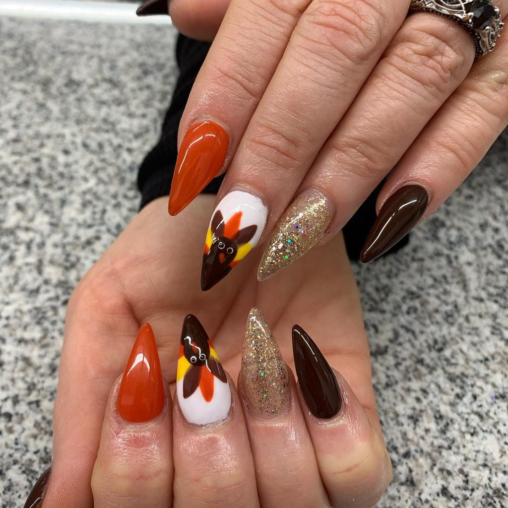 cat thankgiving nails