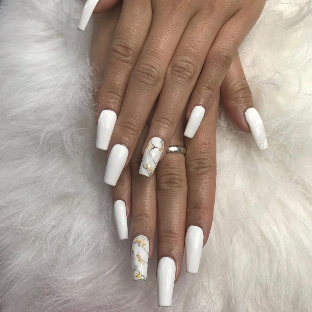 classic white nails