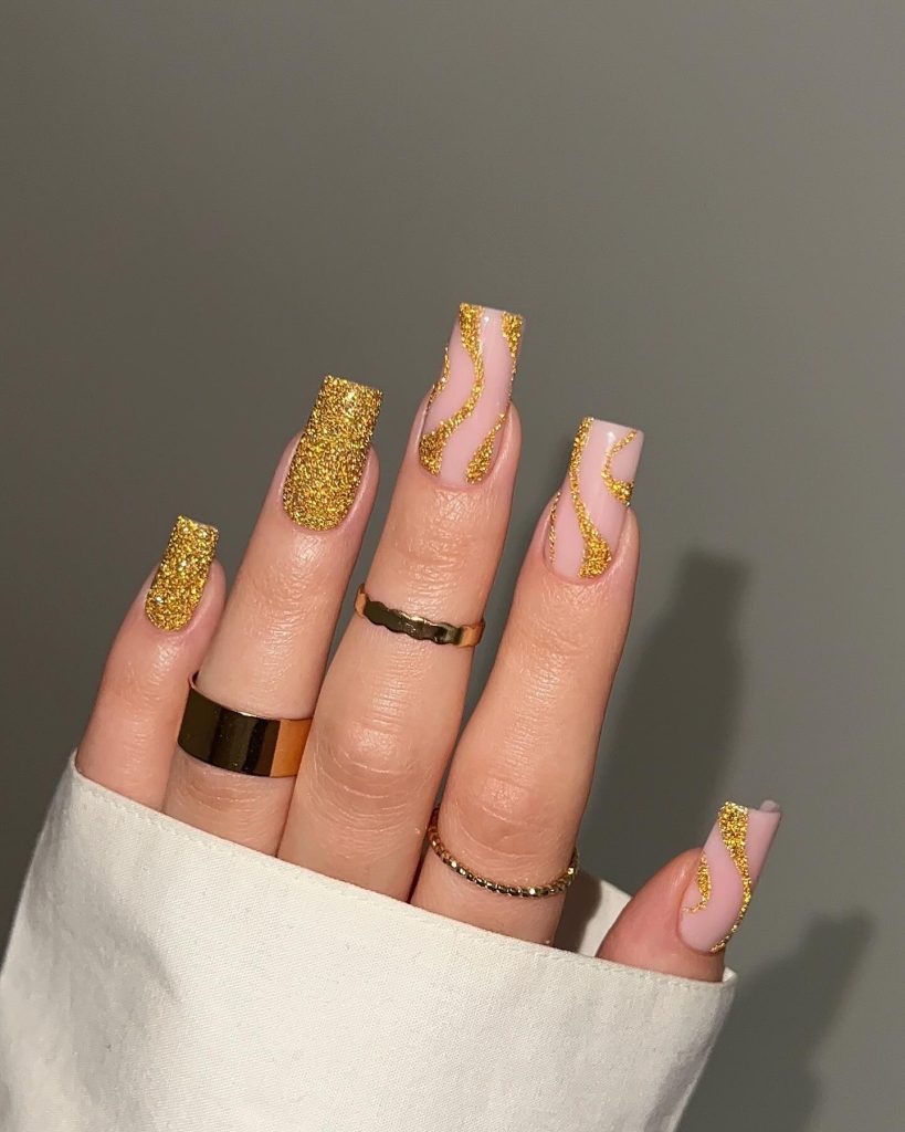 classy glitter nails