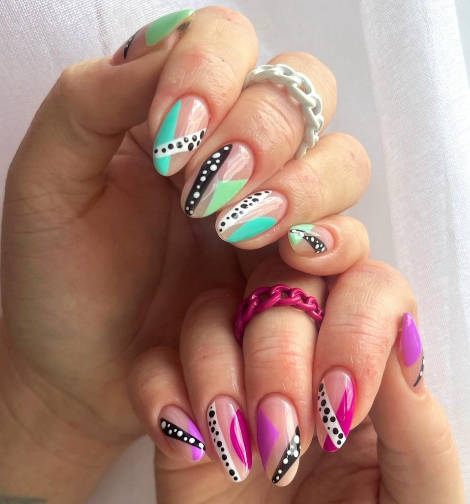 colorful gel nails
