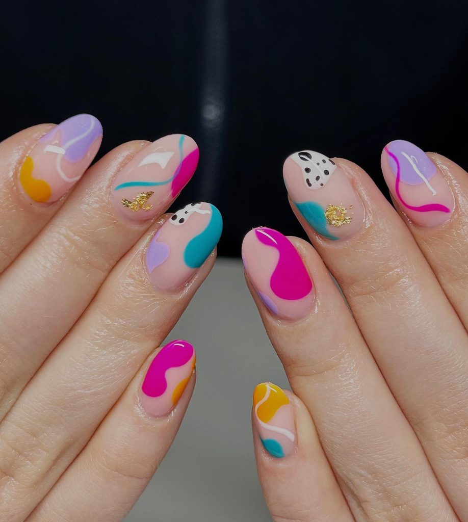 colorful minimalist nails