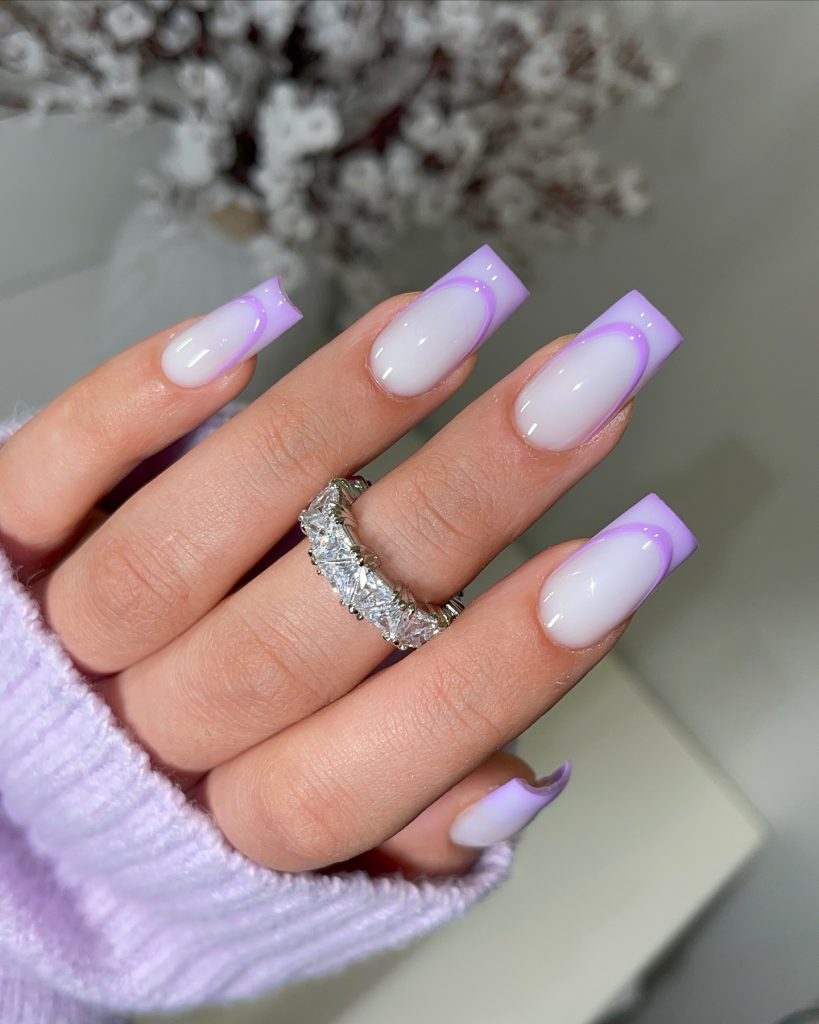 cute white acrylic nails