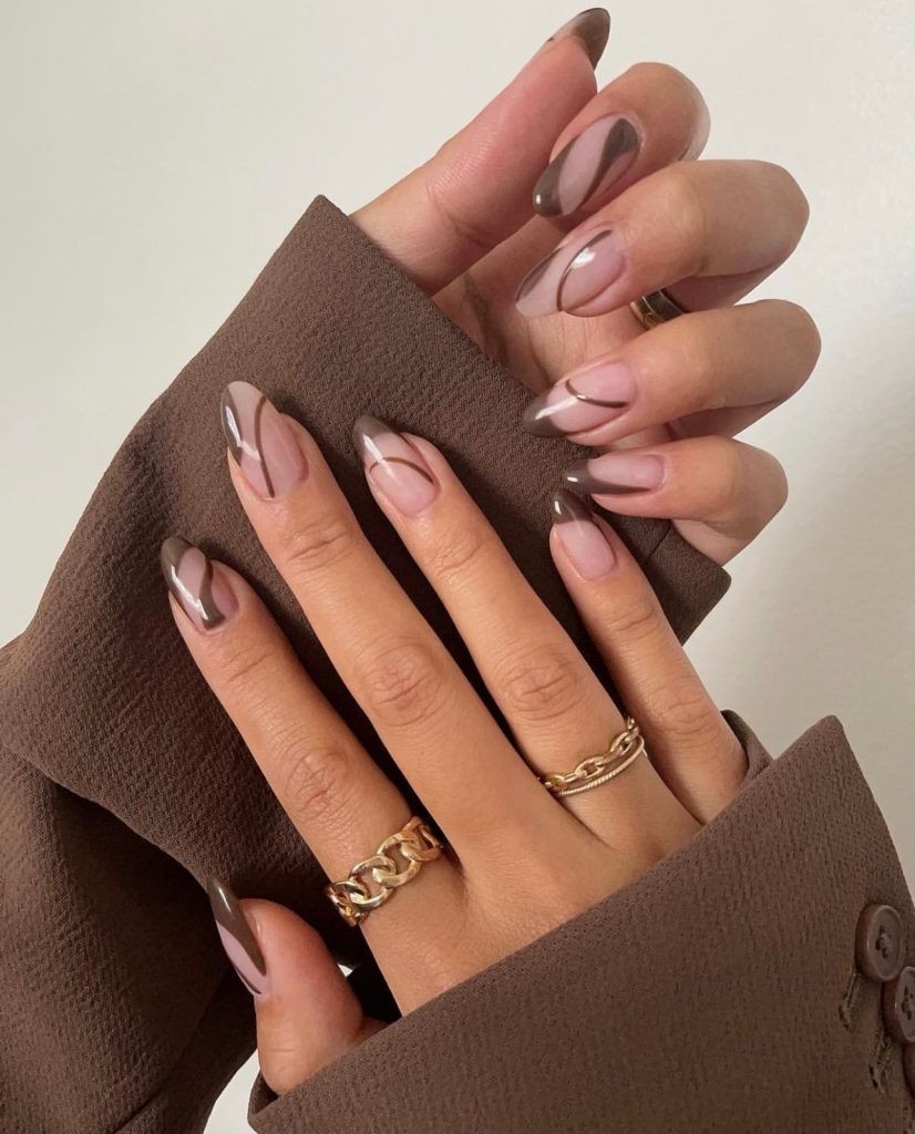 fall almond acrylic nails