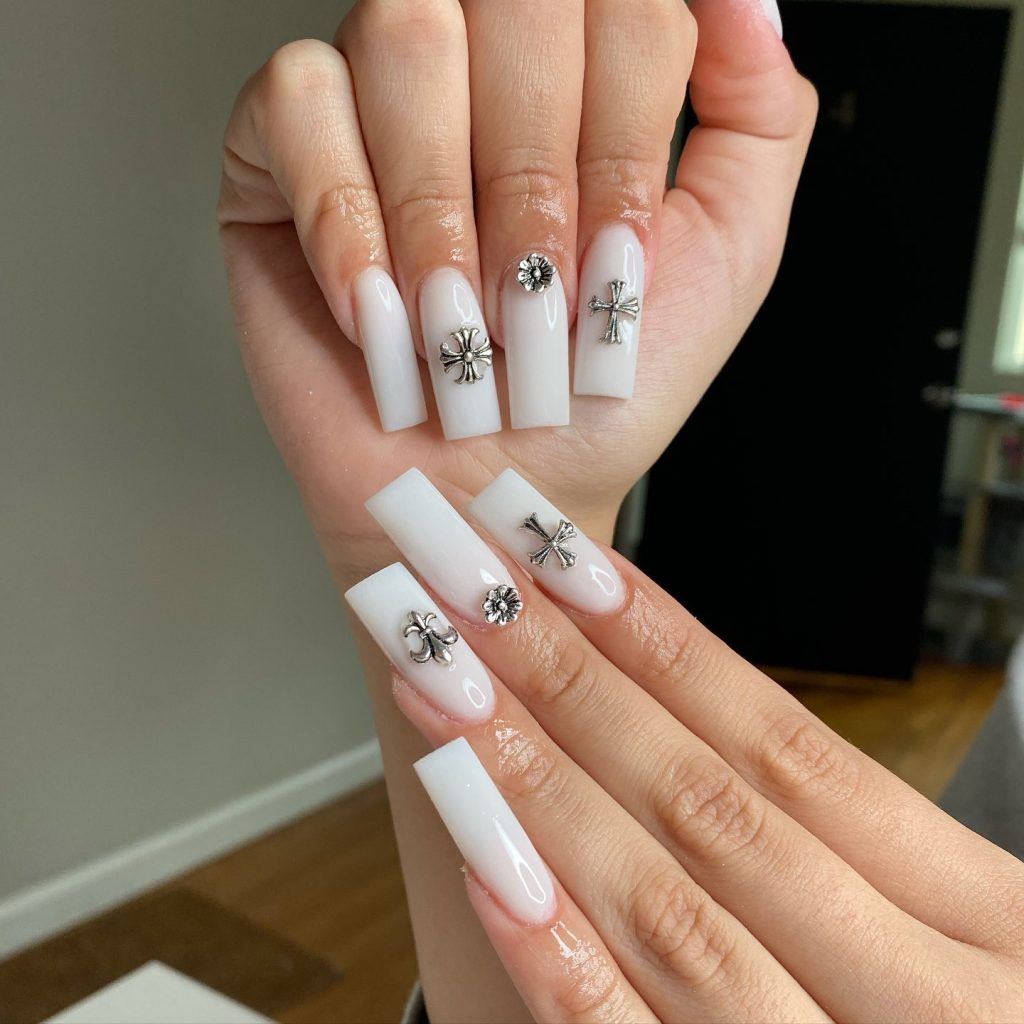 fall white nails