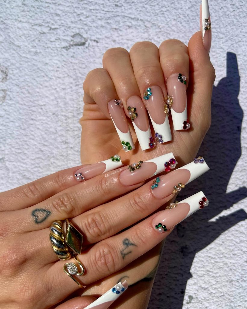 french swarovski nails
