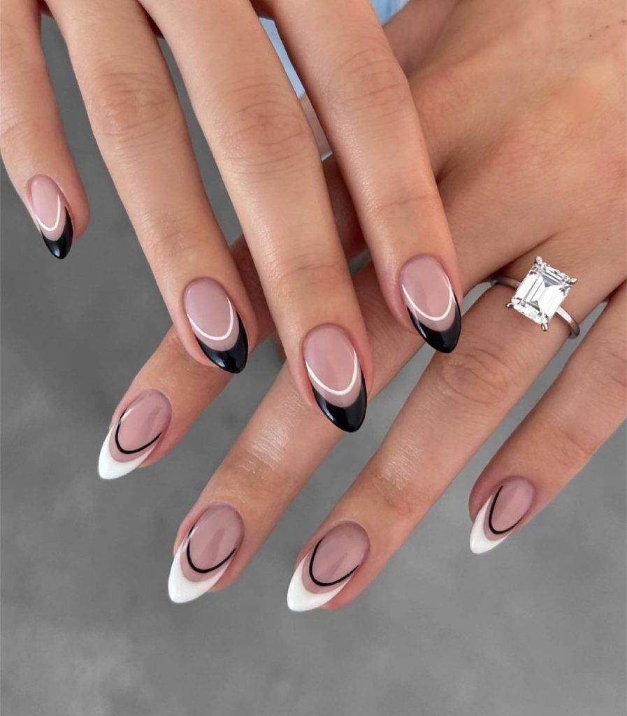 frenchtip almond acrylic nails