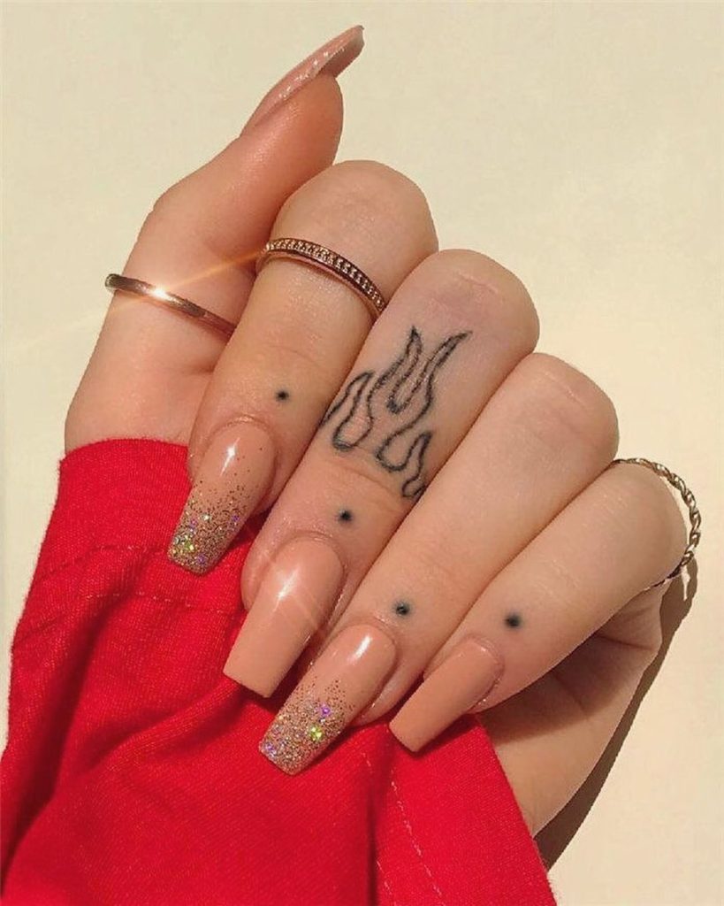 glitter nail design