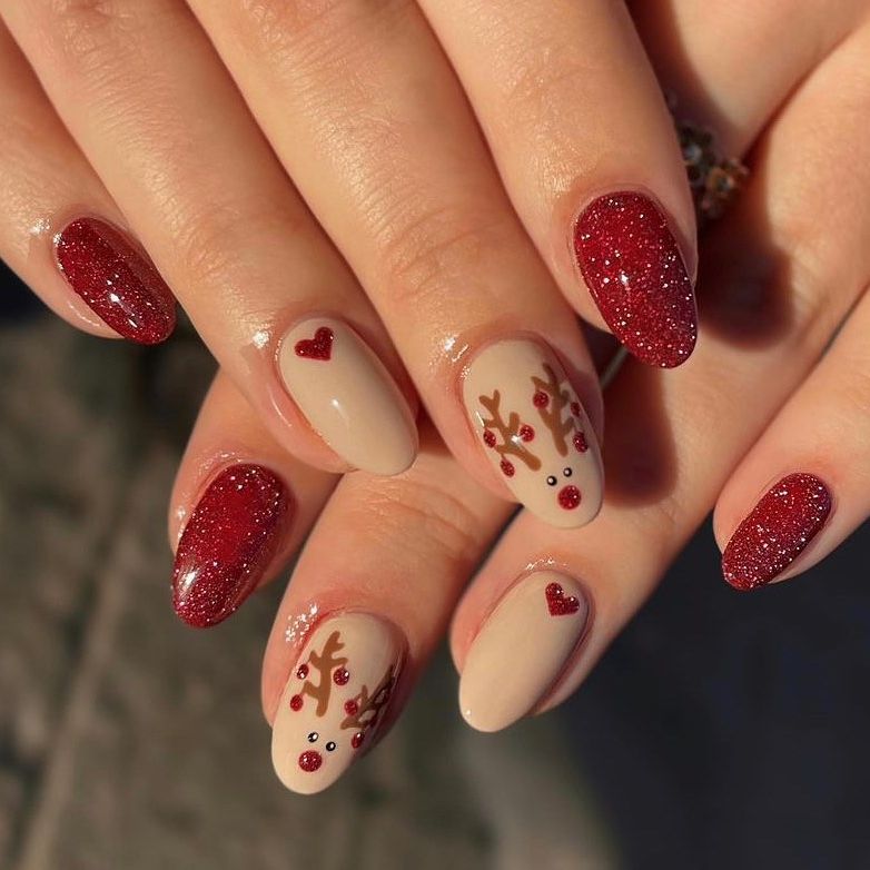 glitter short nails