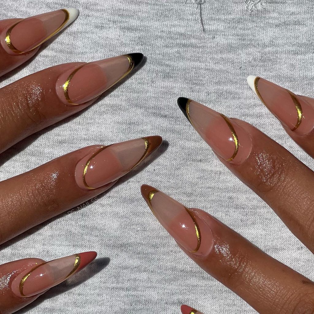 gold gel nails
