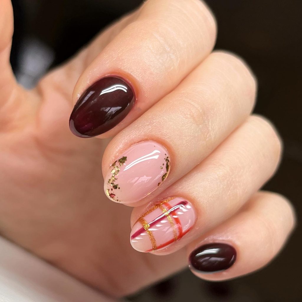 gold thankgiving nails