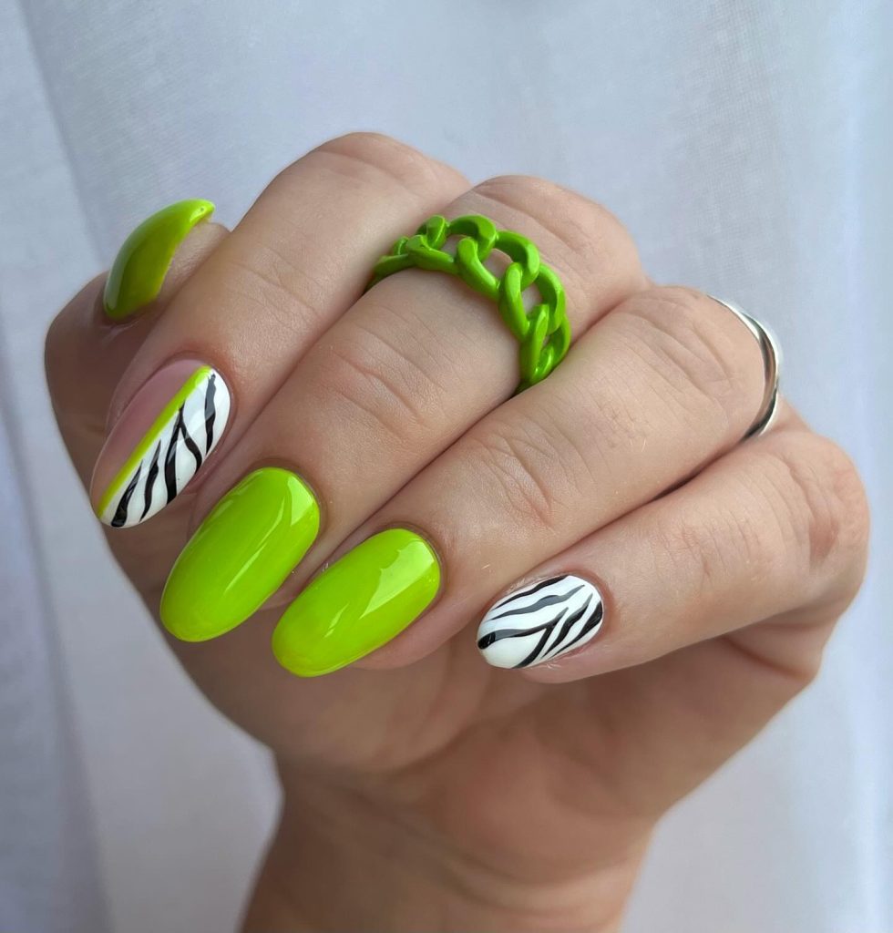 green gel nails