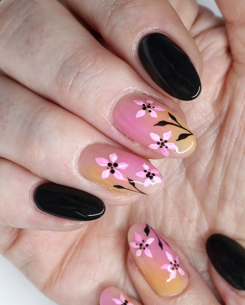 handpainted nail design