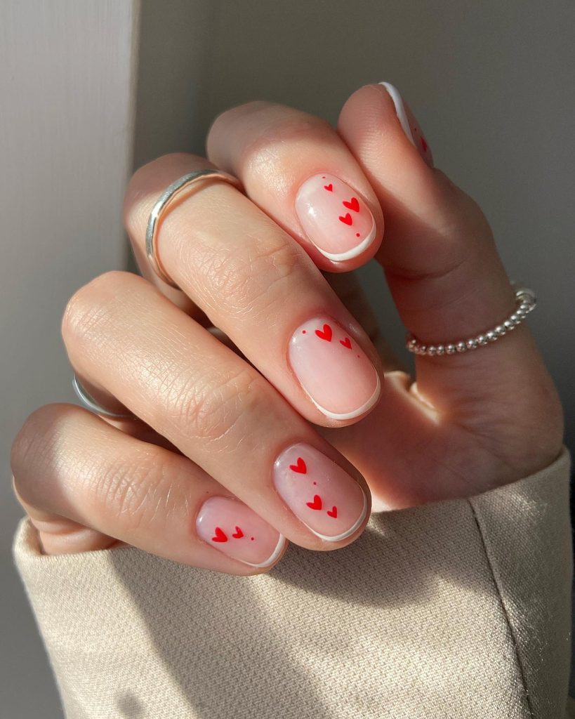 heart short nails