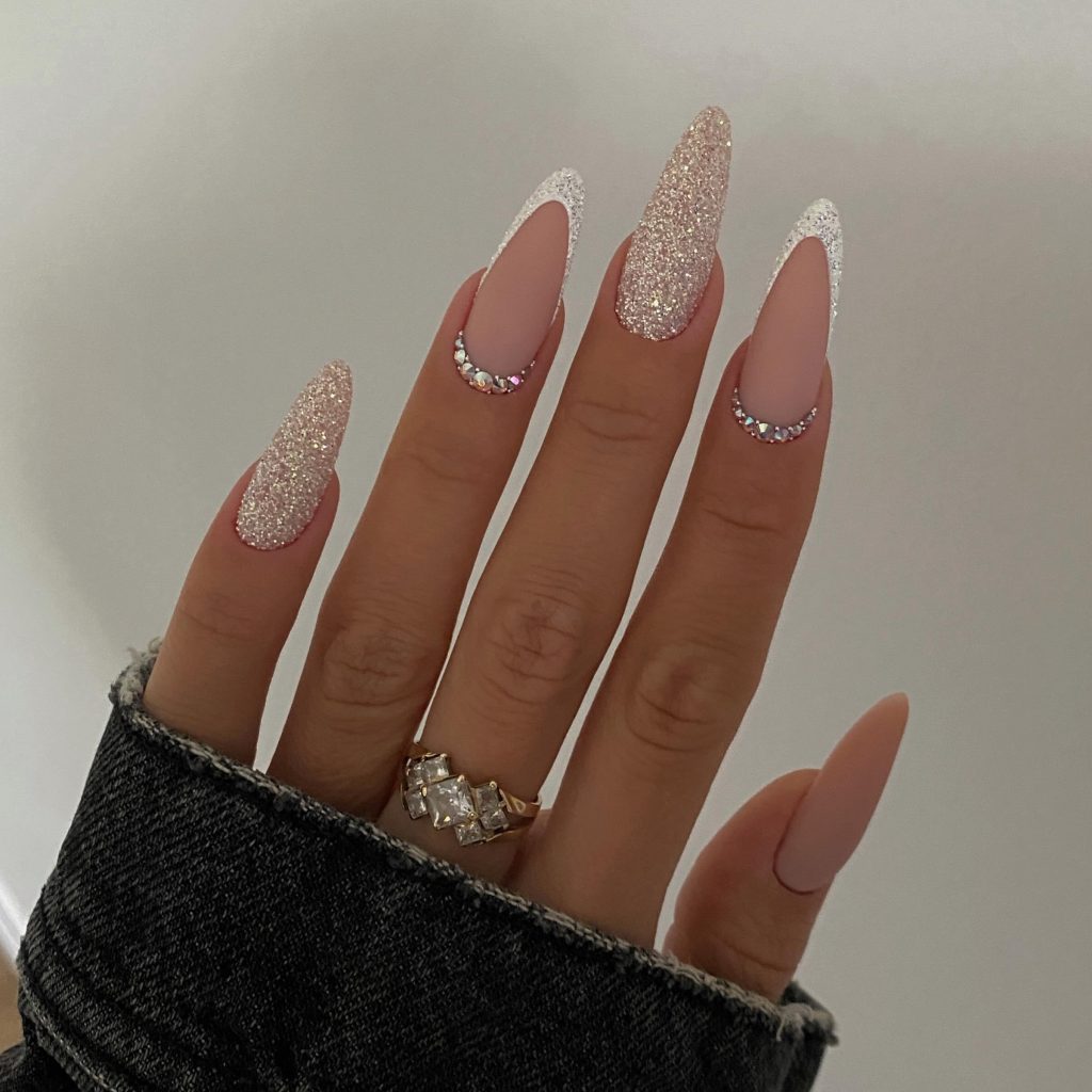 indigo glitter nails