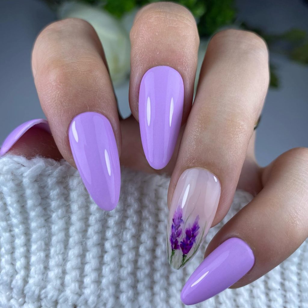 lavender almond acrylic nails