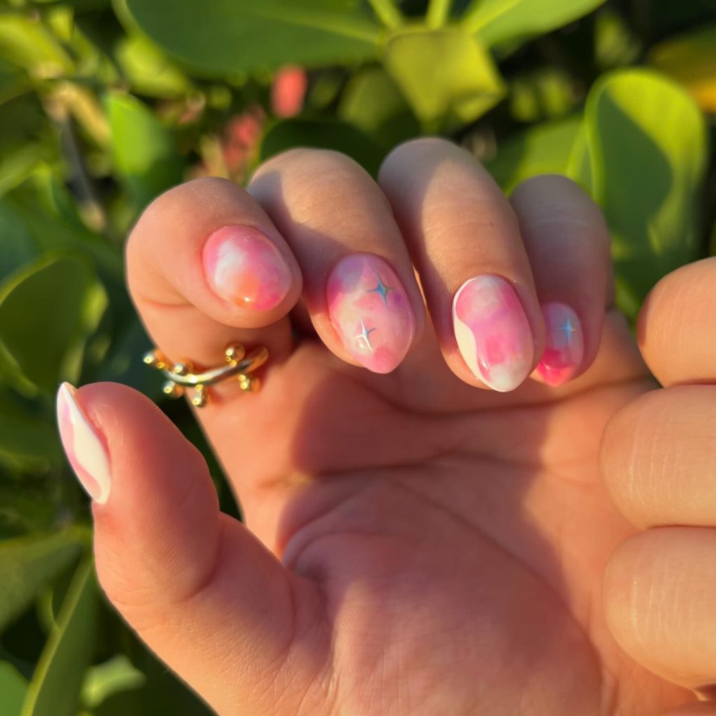 lightpink short nails