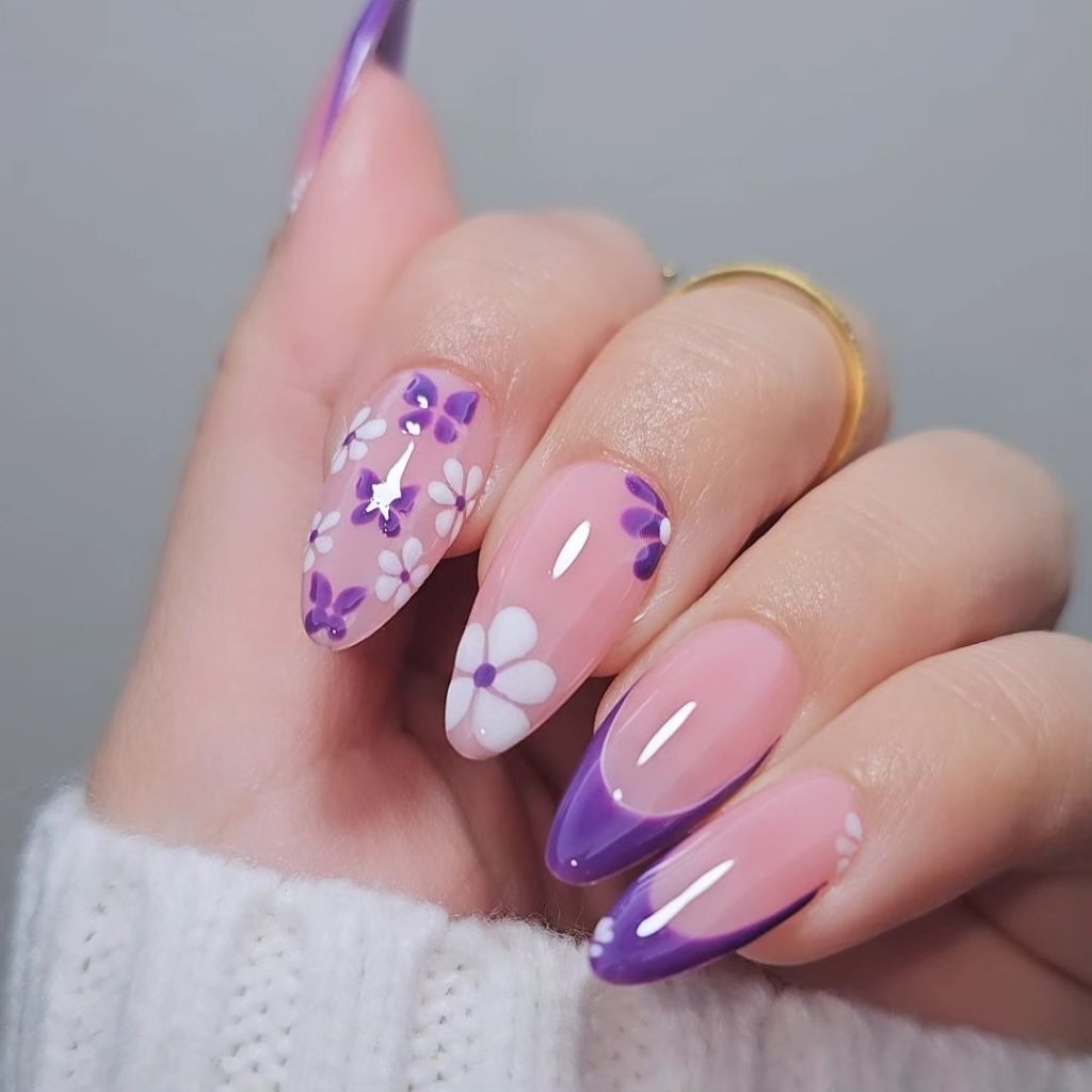 lovely almond acrylic nails
