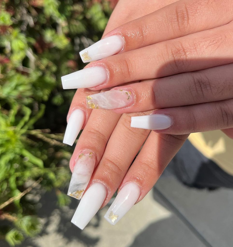 marble white nails